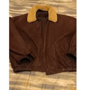 Men's  INC  International Concepts Jacket Genuine Suede Leather Full Zip  Size L